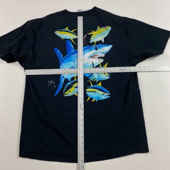 Vintage Guy Harvey Great White Shark Fish T Shirt Mens Large Nature Wildlife - Picture 9 of 11
